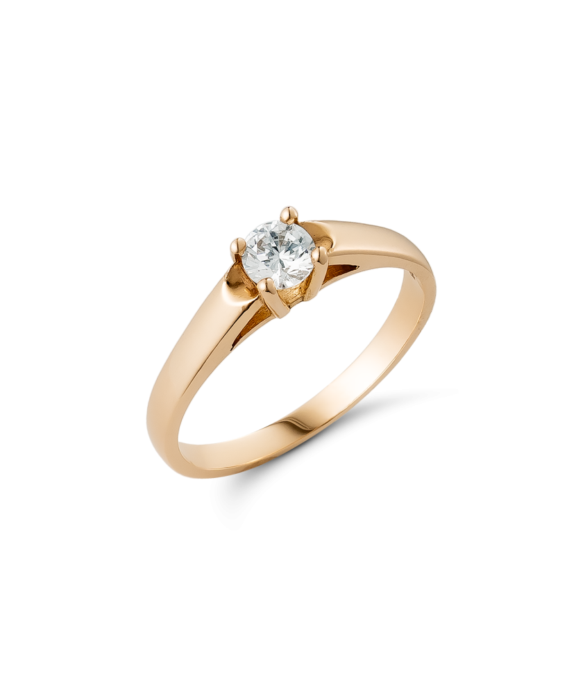 Gold ring with zirconium