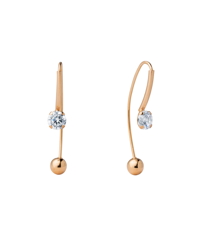 Gold earrings with zircons