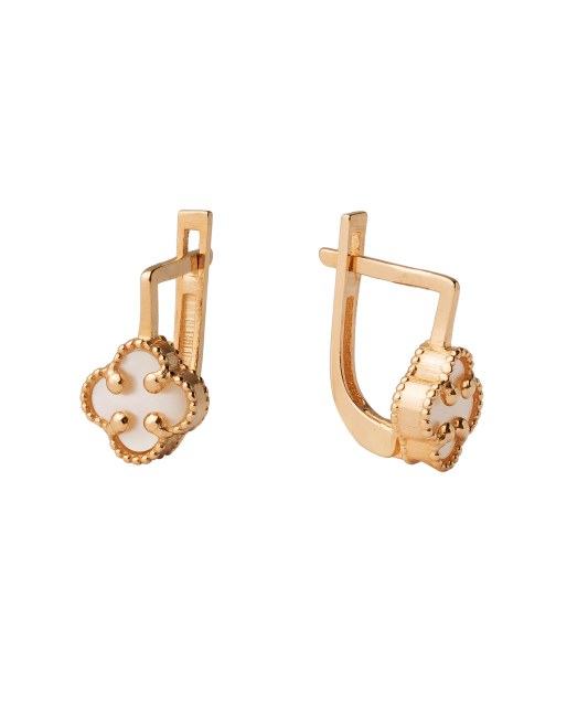 Gold earrings with nacre