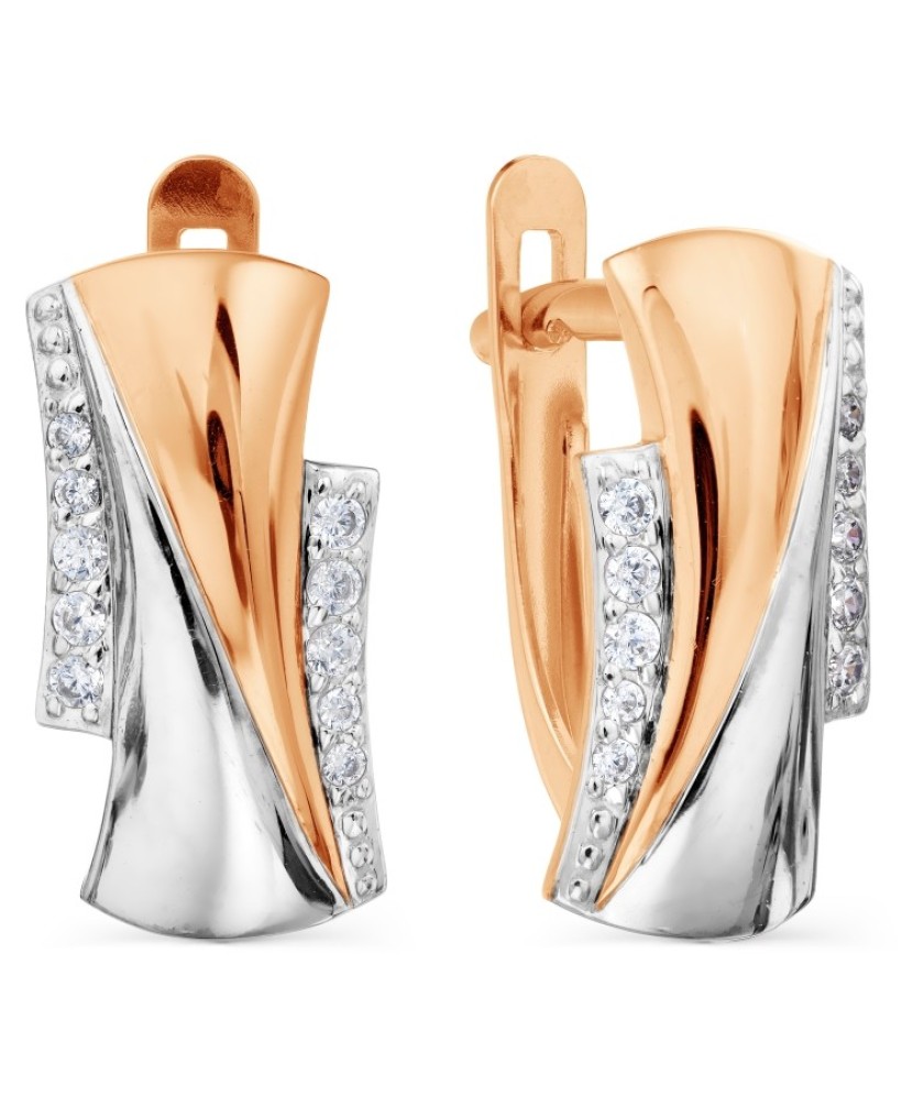 Auksiniai auskarai su cirkoniais - Auksiniai auskarai - Goldinga