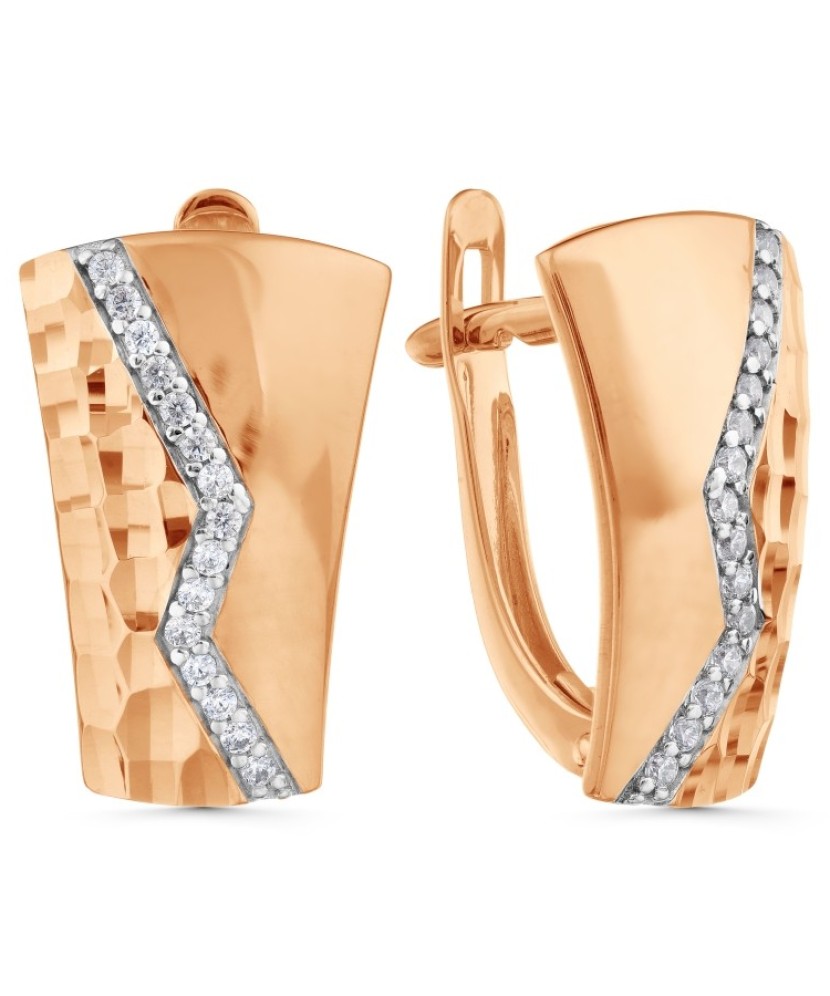 Auksiniai auskarai su cirkoniais - Auksiniai auskarai - Goldinga