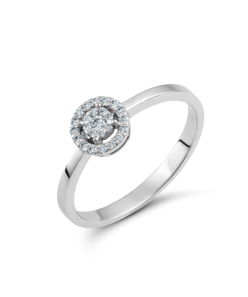 White gold ring with diamonds