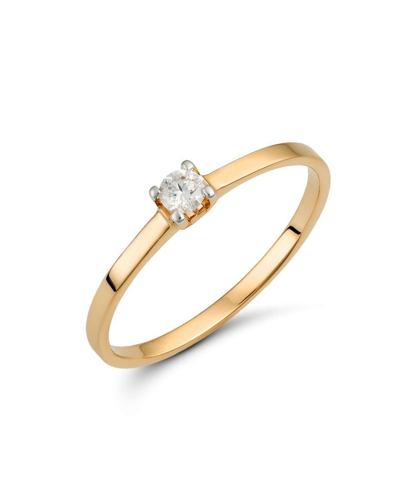 Gold ring with diamond
