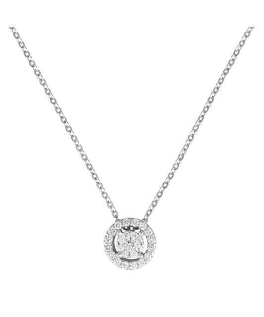 White gold chain with diamond pendant