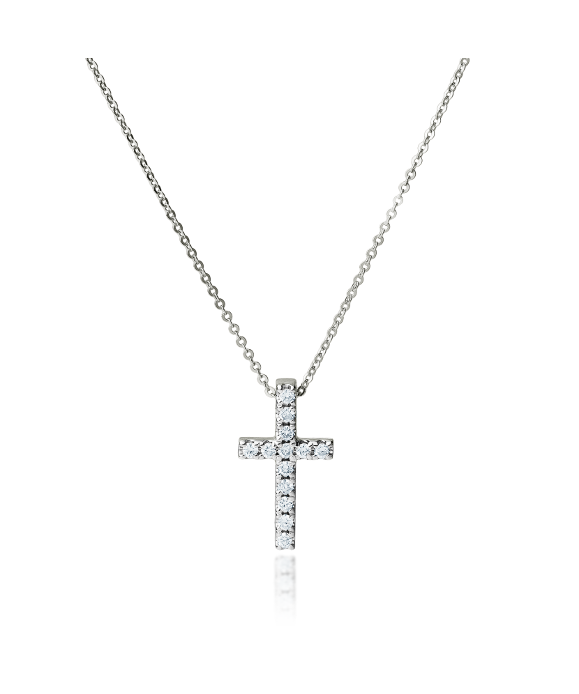 White gold chain with diamond pendant