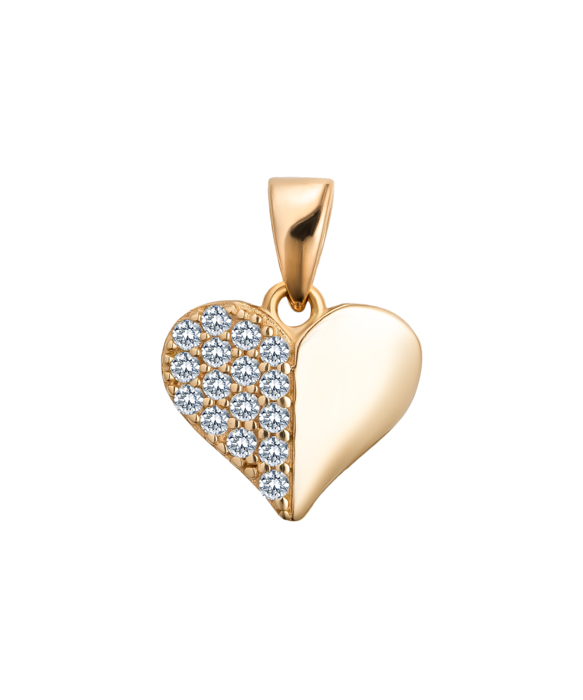 Gold pendant with zircons "heart" Gold pendant with zircons "heart"