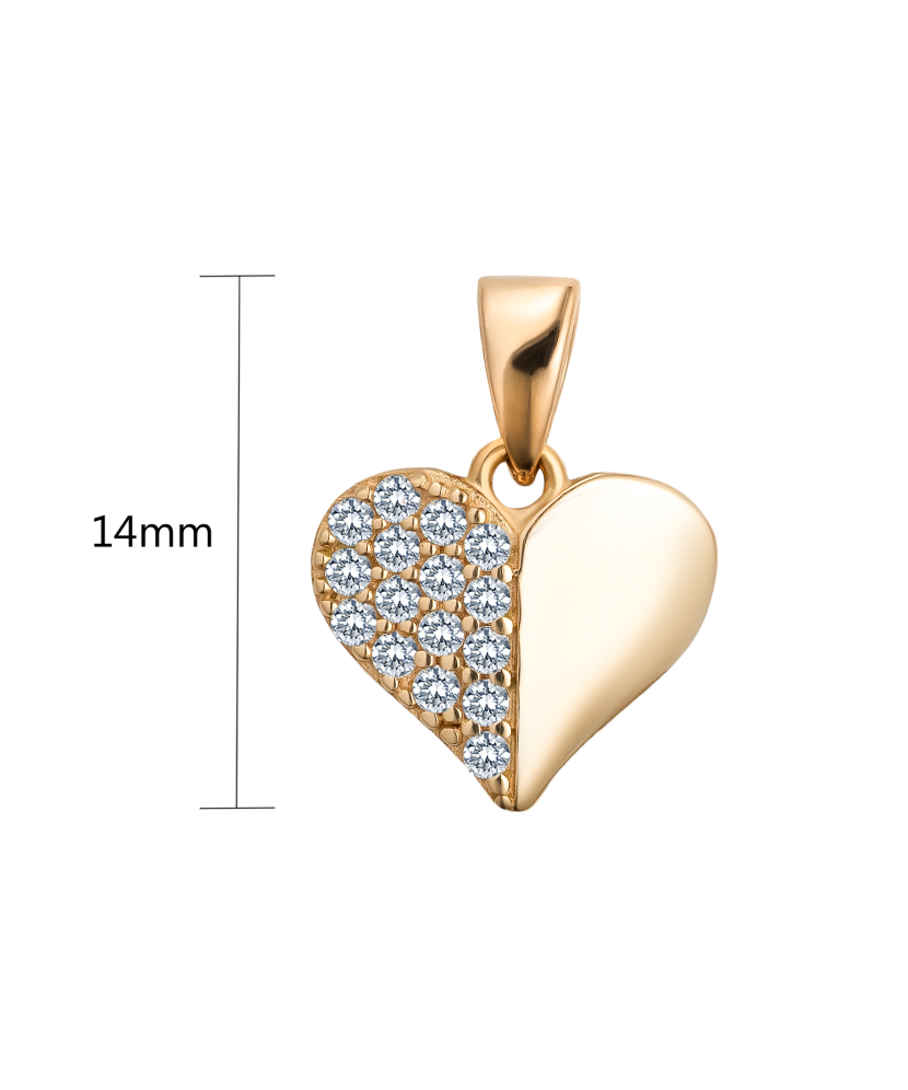 Gold pendant with zircons "heart" Gold pendant with zircons "heart"