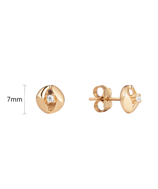 Gold earrings with zircons