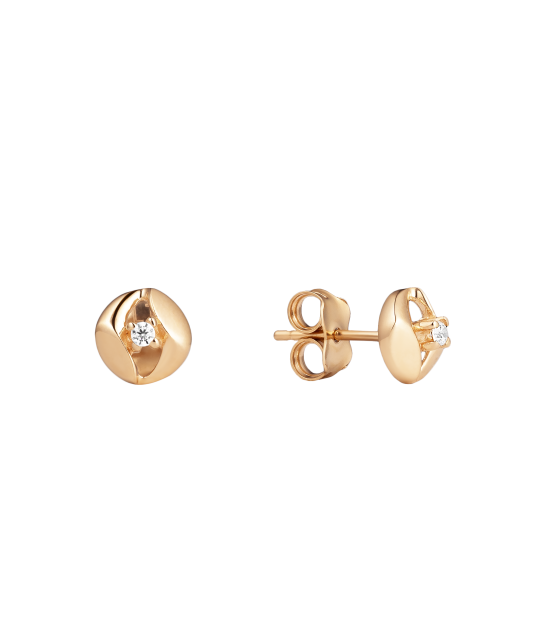 Gold earrings with zircons