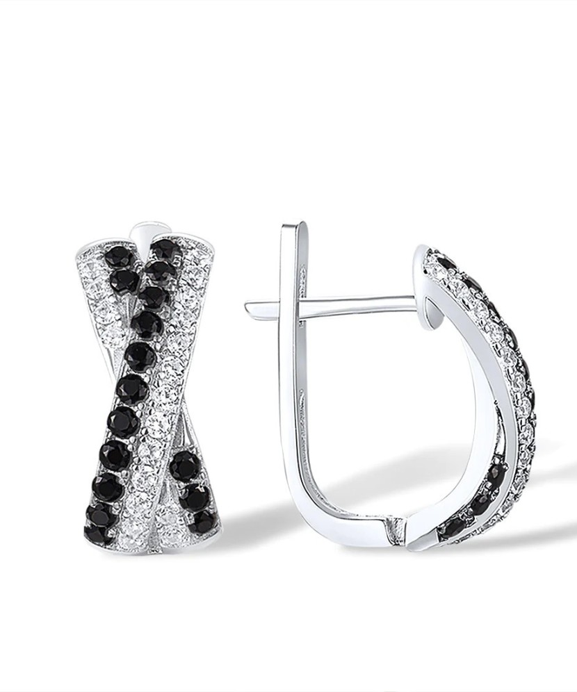 Sterling Silver earrings with zircons and spinels