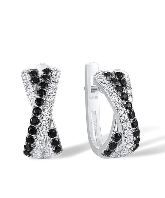 Sterling Silver earrings with zircons and spinels