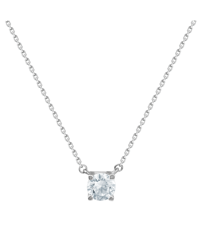 White gold chain with zirconium pendant