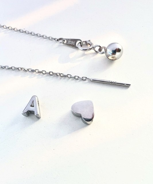 Sidabrinė Grandinėlė Su Pakabuku Raidė D