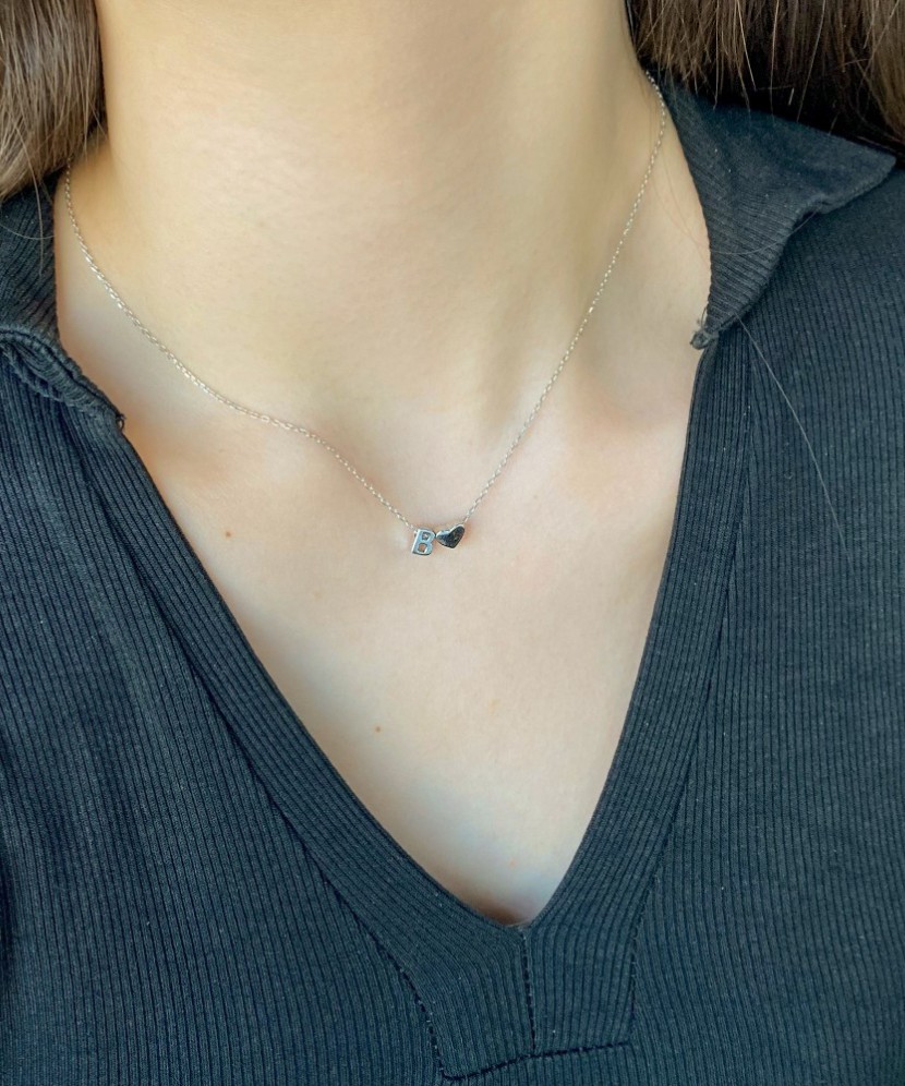 Sidabrinė Grandinėlė Su Pakabuku Raidė B
