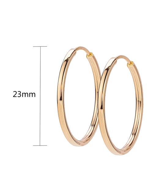 Gold hoop earrings 23mm