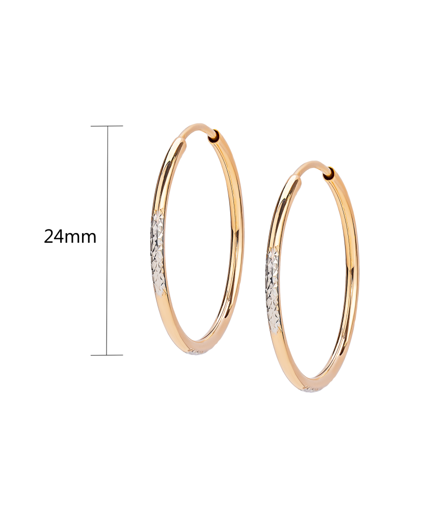Gold hoop earrings 24mm