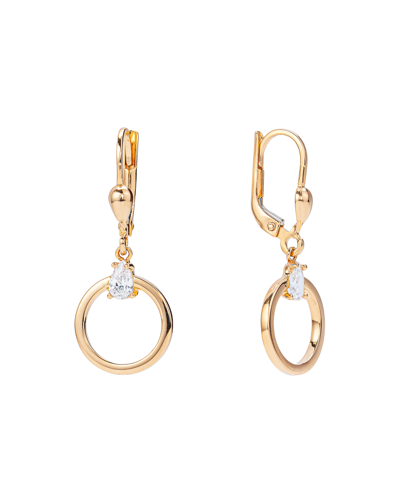 Gold earrings with zircons