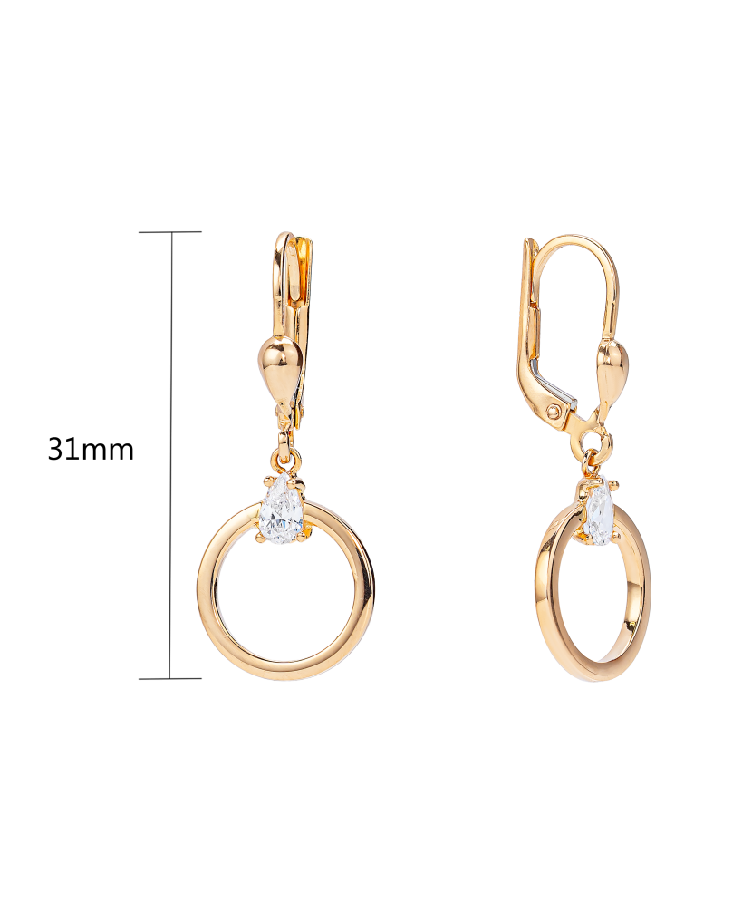 Gold earrings with zircons