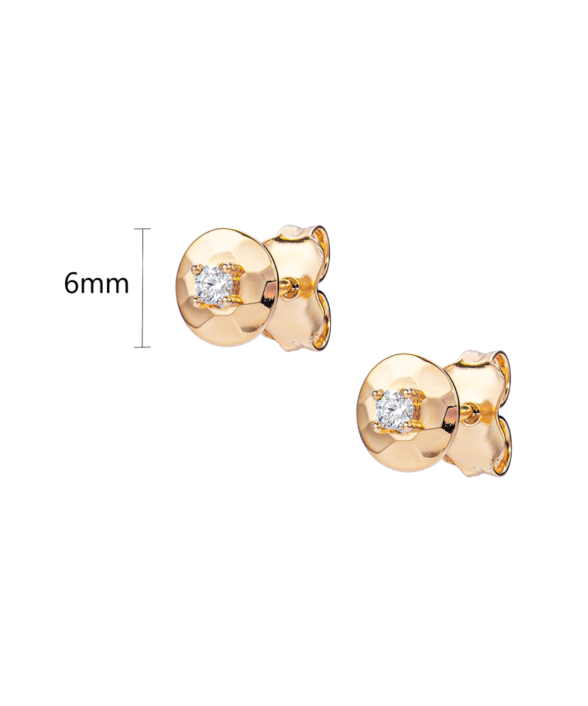 Gold earrings with zircons