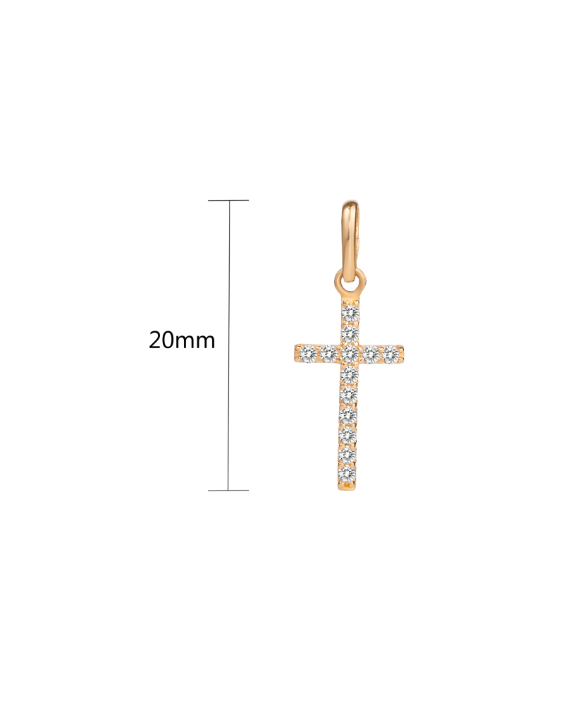 Gold pendant with zircons "cross"