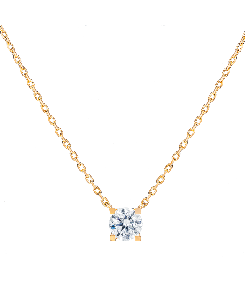 Gold chain with zirconium pendant