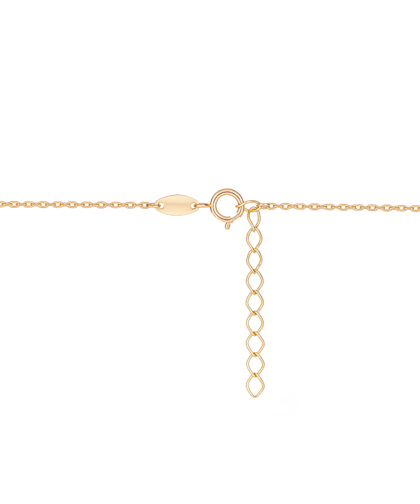 Gold chain with zirconium pendant