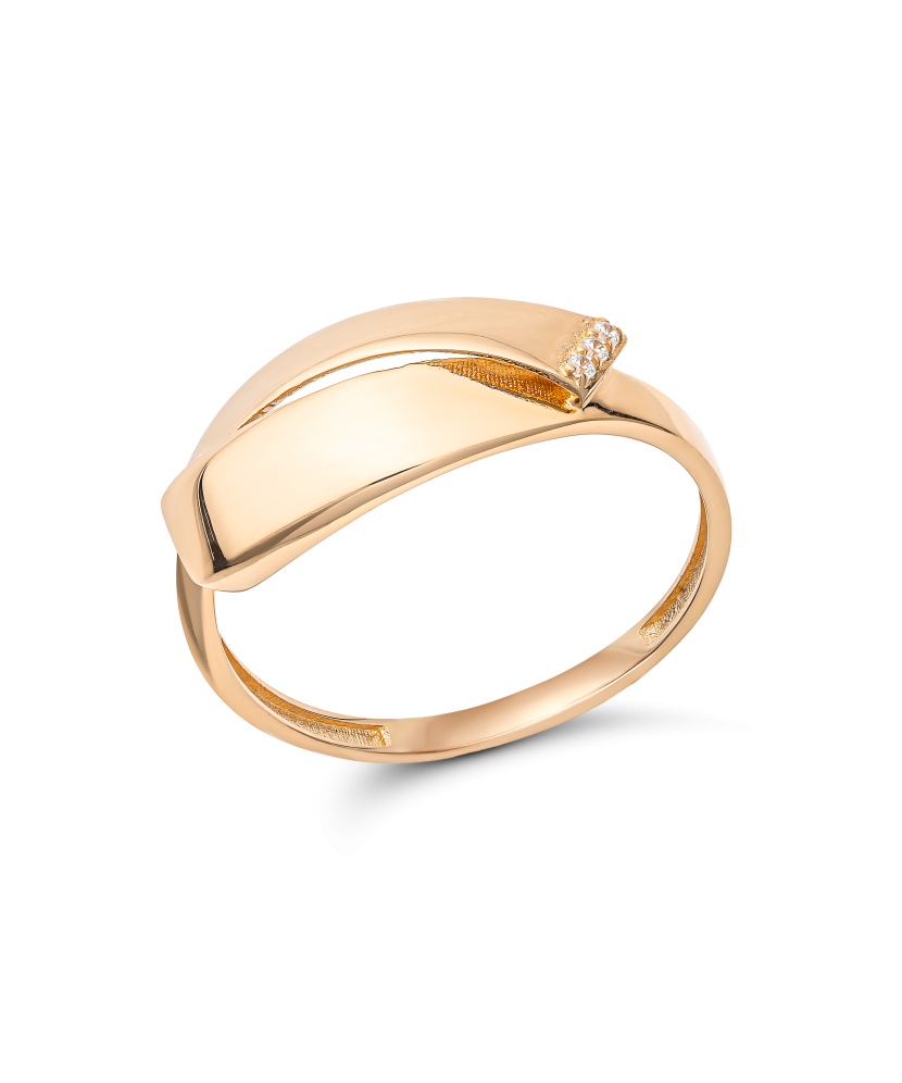 Gold ring with zircons