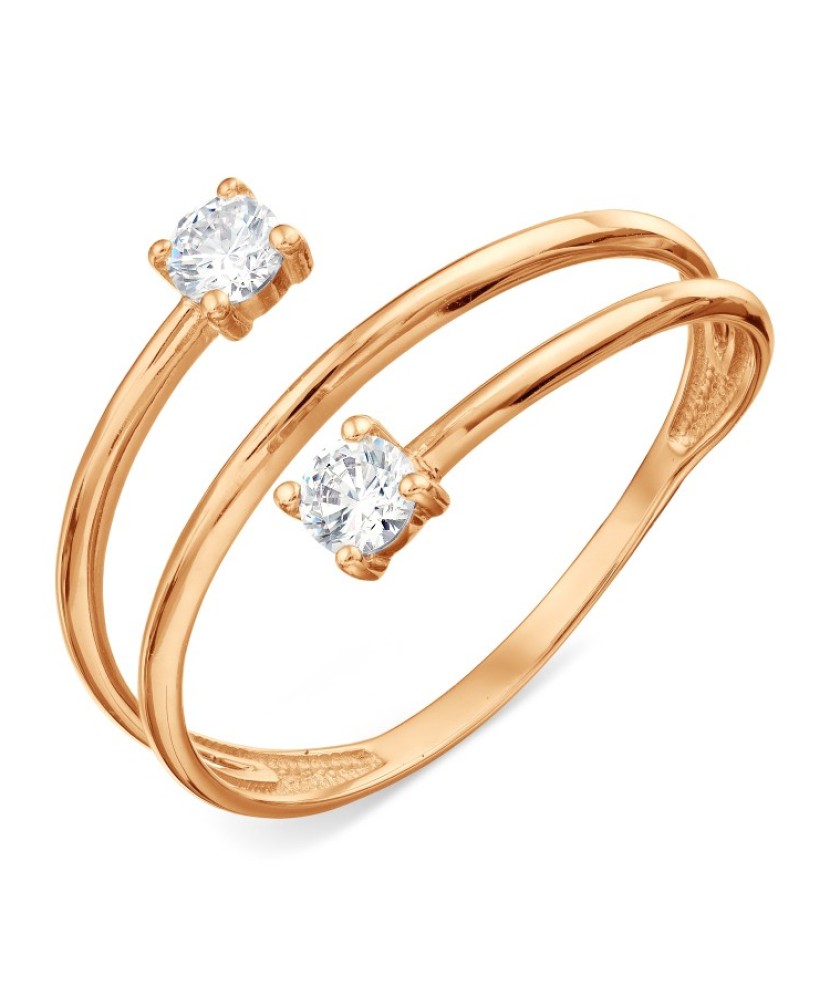 Auksinis žiedas su cirkoniais - Auksiniai žiedai - Goldinga