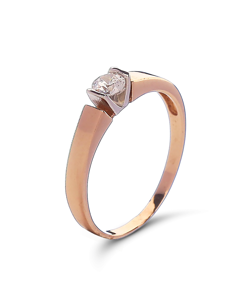 Gold ring with zirconium Gold ring with zirconium