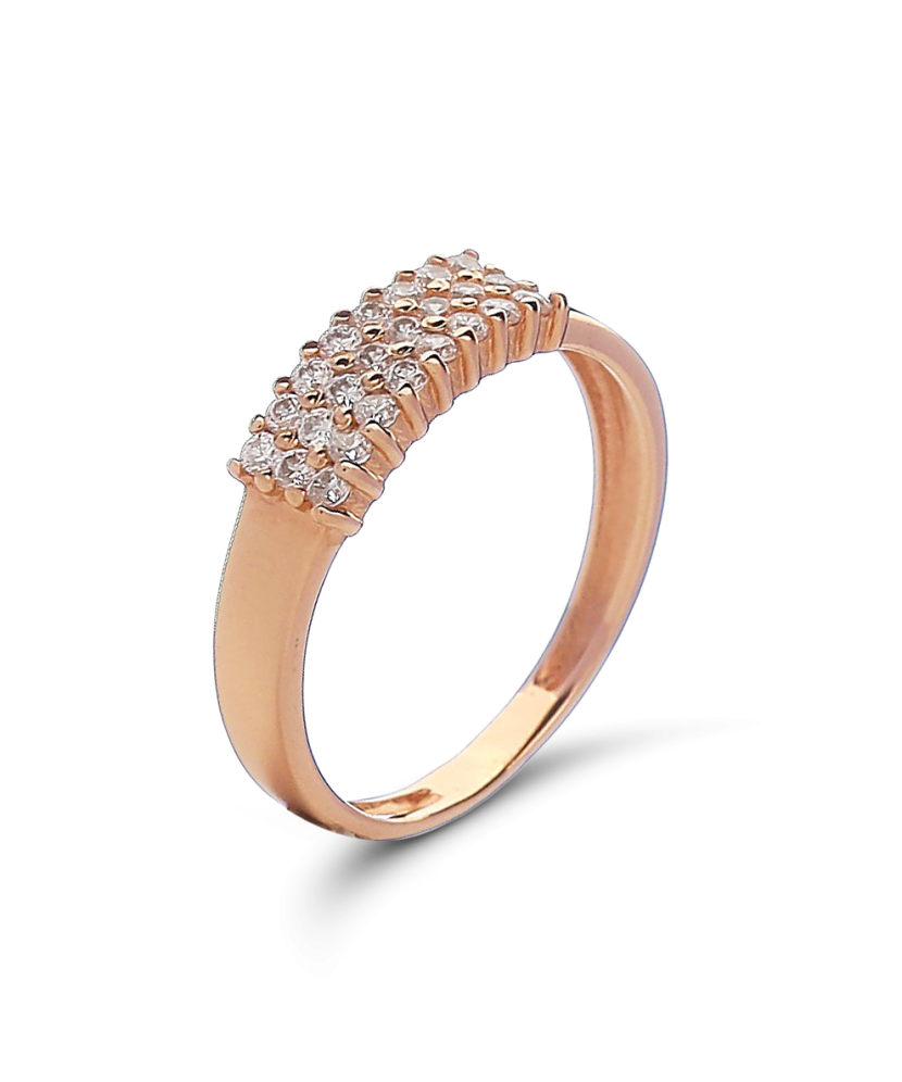 Gold ring with zircons