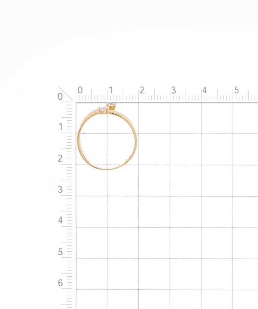 Auksinis žiedas su cirkoniais - Auksiniai žiedai - Goldinga