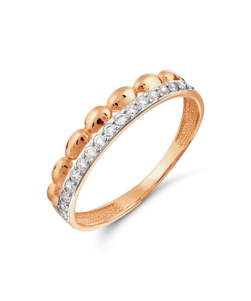 Gold ring with zircons