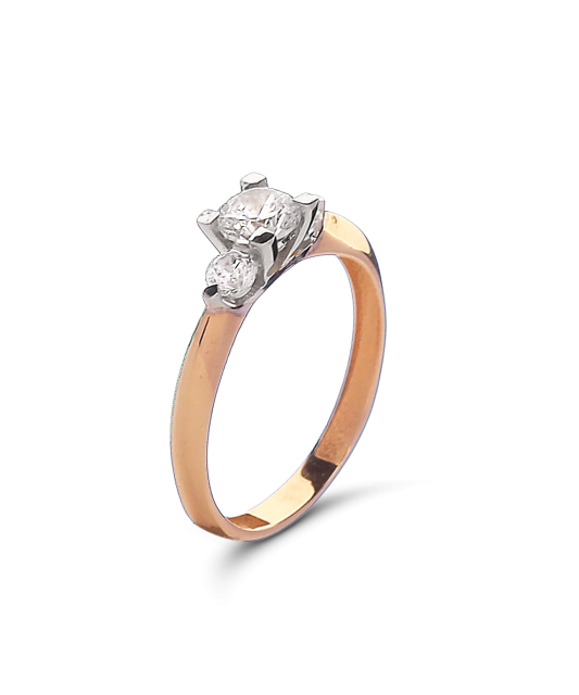 Gold ring with zircons