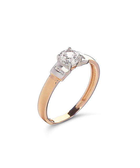 Gold ring with zirconium
