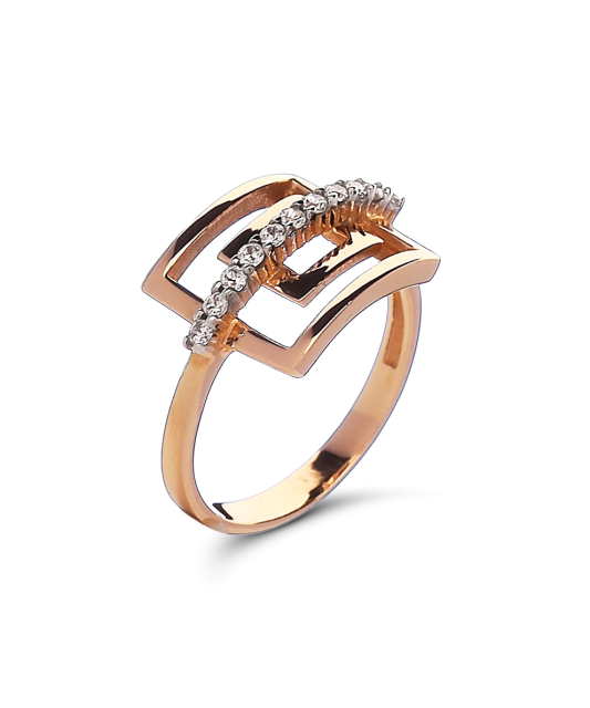 Gold ring with zircons