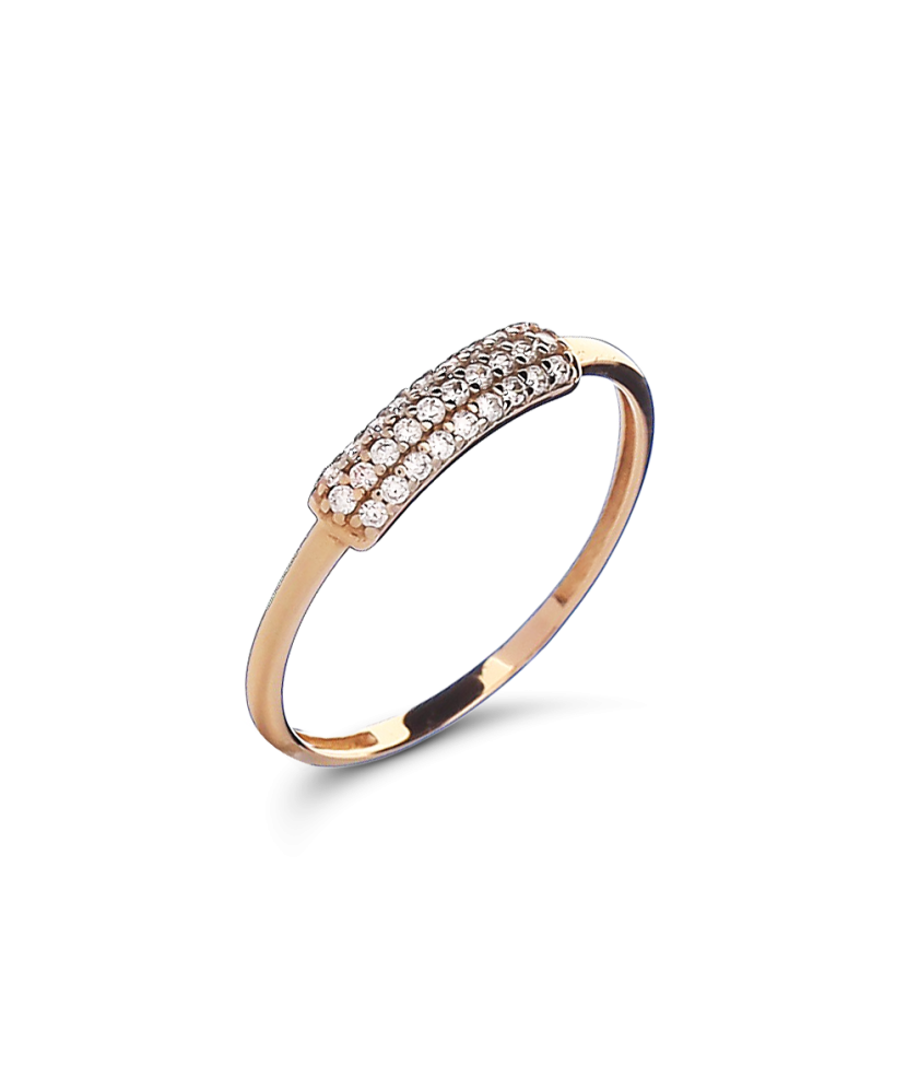 Gold ring with zircons
