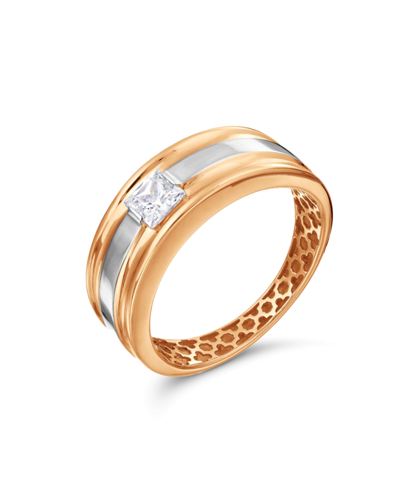 Gold ring with zirconium