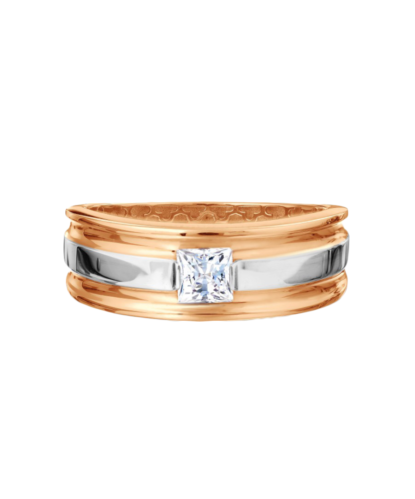Gold ring with zirconium