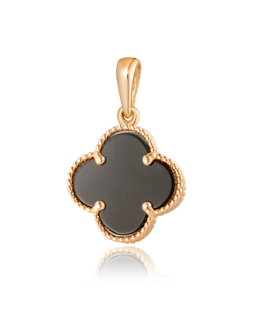 Gold pendant with enamel