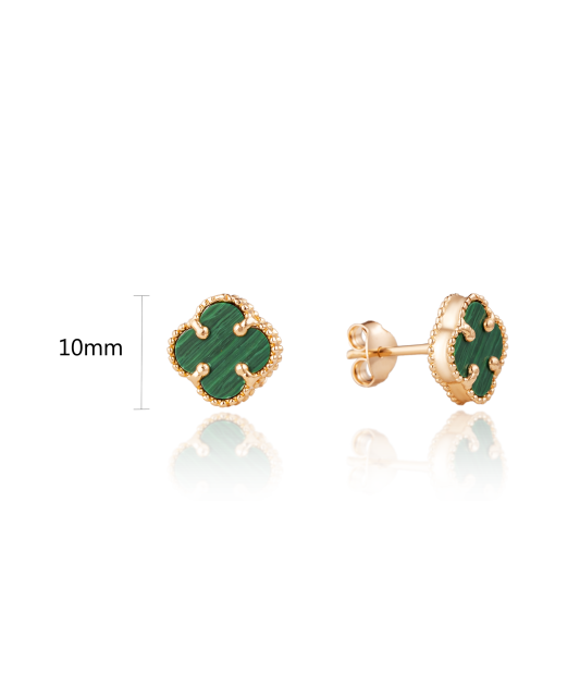 Gold earrings with enamel