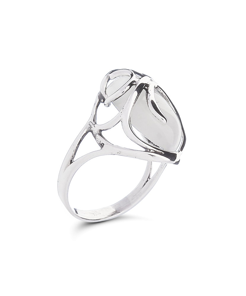 Sterling silver ring cat's eye stoe