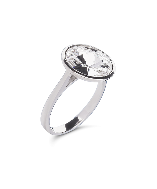 Sterling silver ring with crystal