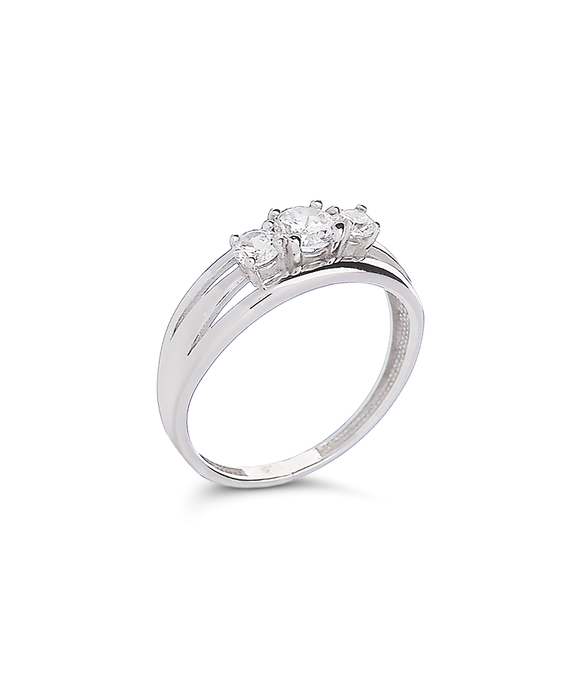 Sterling silver ring with zircons