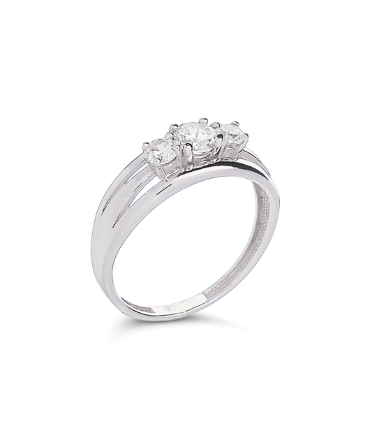 Серебряное кольцо с цирконами