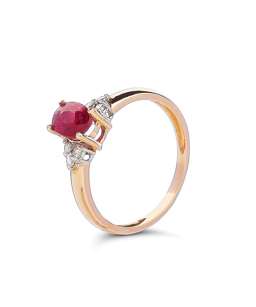 Gold ring with ruby and diamonds