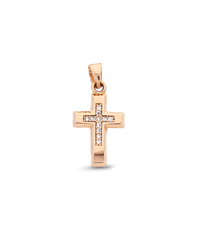 Gold pendant with zircons "cross" Gold pendant with zircons "cross"
