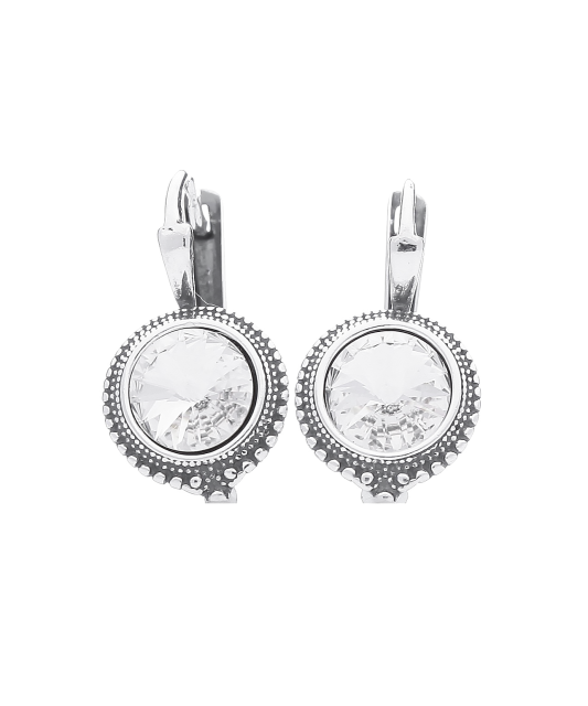 Sterling silver earrings with crystal