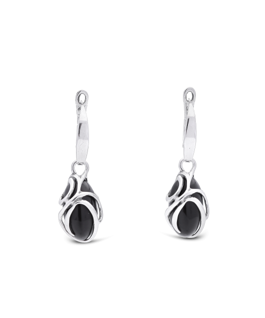 Серьги из серебра с ониксом