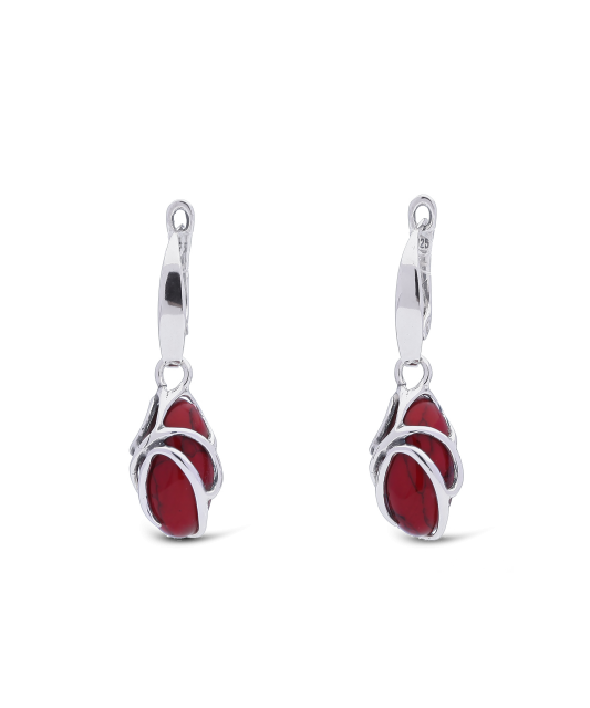 Sterling silver earrings with coral