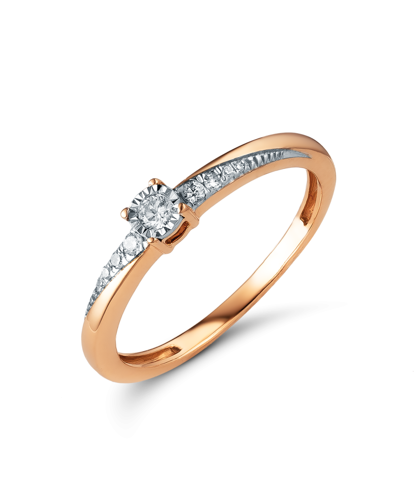 Gold ring with diamonds